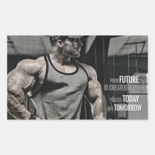 Motivatie Bodybuilding Gym Rechthoekige Sticker