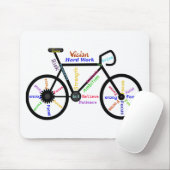 Motivatie bogen, fietsen, fietsen, sportwoorden muismat (Met muis)