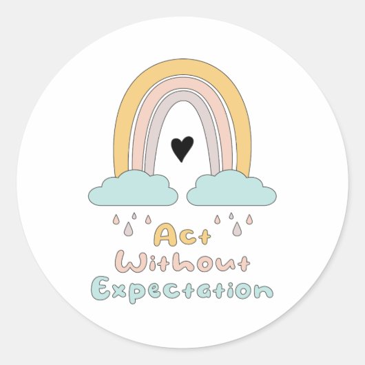Motivatie boho-regenboog ronde sticker (Voorkant)