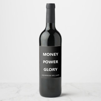 Motivatie Business Minimalist Zwart en Wit Wijn Etiket