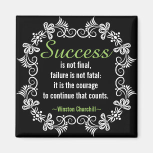 Motivatie Churchill Positive Attitude Quote Magneet