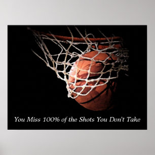 Motivatie Citaat Basketball Poster