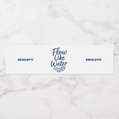 Motivatie citaat blauw stroom als water waterfles etiket (Enkel label)