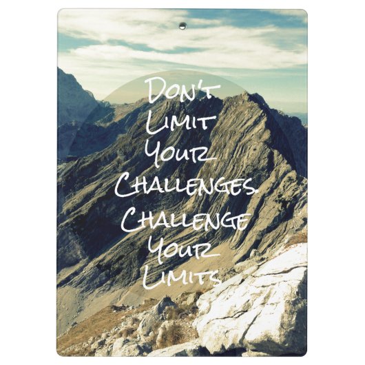 Motivatie citaat: Daag uw grenzen uit Klembord (Achterkant)