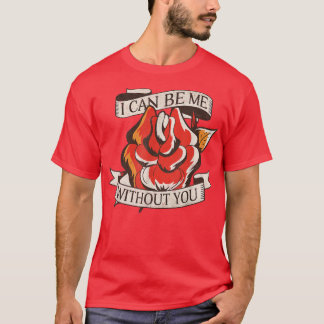 Motivatie citaat met Roos Neo Traditionele Tatto T-shirt