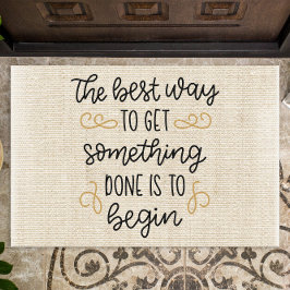 Motivatie citaat over rustieke burlap deurmat