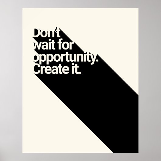Motivatie Citaat Typografie Long Shadow Effect Poster (Voorkant)