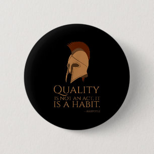Motivatie citaat van Aristoteles - Oudgrieks Philo Ronde Button 5,7 Cm