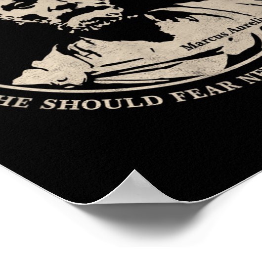 Motivatie citaat van Marcus Aurelius over angst Poster (Hoek)