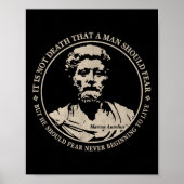 Motivatie citaat van Marcus Aurelius over angst Poster (Voorkant)