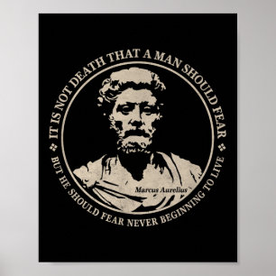 Motivatie citaat van Marcus Aurelius over angst Poster