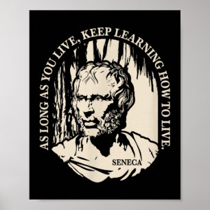 Motivatie citaat van Seneca over leven en leren Poster