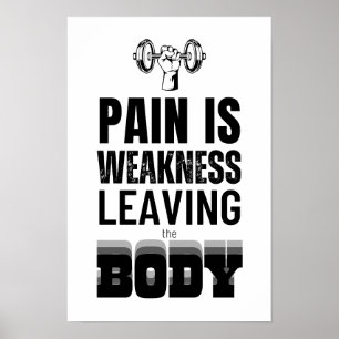 Motivatie citaat voor Gym Black & White Poster