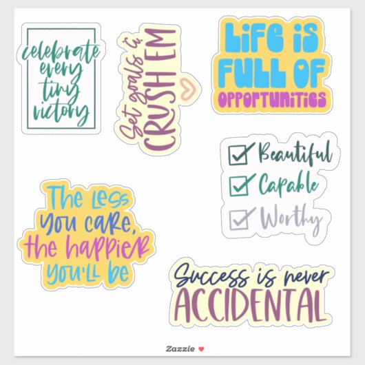 Motivatie Citaten Custom Cut Sticker Pack (Vel)