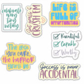 Motivatie Citaten Custom Cut Sticker Pack (Voorkant)
