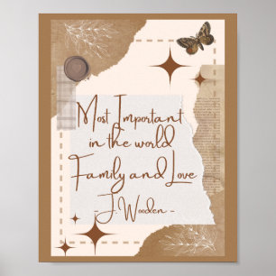 Motivatie citaten typografie Familie Vrede Liefde Poster