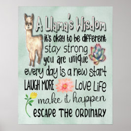 Motivatie citaten van een Llama - 16x20 Poster