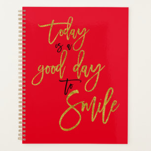 Motivatie citaten zwarte gouden Typografie Red Planner