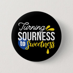 Motivatie Citroen Quote Van Zuur Naar Zoet Ronde Button 5,7 Cm