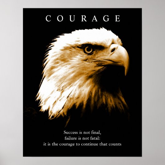 Motivatie Courage Bald American Eagle Poster (Voorkant)