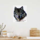 Motivatie Courage Quote Wolf Eyes Poster (Keuken)