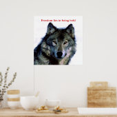 Motivatie Courage Wolf Eyes Poster (Keuken)