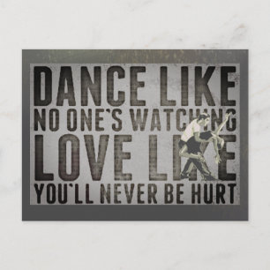 Motivatie dansende paar slogan briefkaart