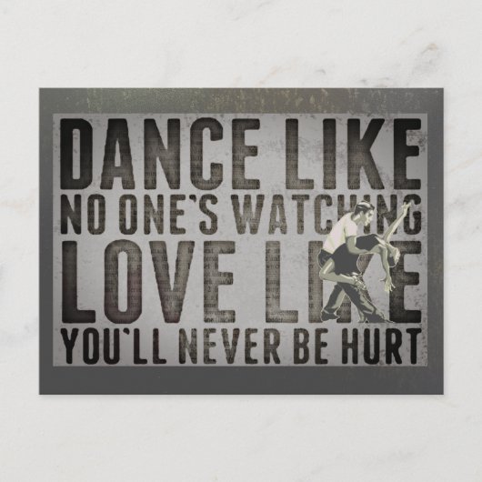 Motivatie dansende paar slogan briefkaart (Voorkant)