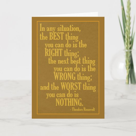 Motivatie "doe iets"Citaat wenskaart Kaart (Voorkant)