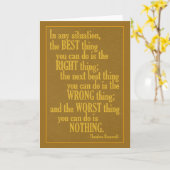 Motivatie "doe iets"Citaat wenskaart Kaart (Gele Bloem)