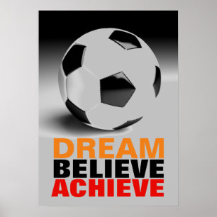 Motivatie Dream gelooft bereiken Football Voetbal Poster