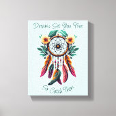 Motivatie Droomvanger Bloemen Waterverf Kunst Canvas Afdruk (Voorkant)