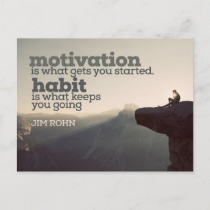 Motivatie en habitat door Jim Rohn Briefkaart