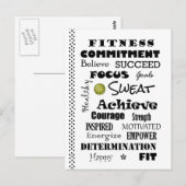 Motivatie en Inspirerend fitness Typografie Briefkaart (Voorkant / Achterkant)