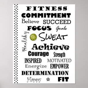 Motivatie en Inspirerend fitness Typografie Poster