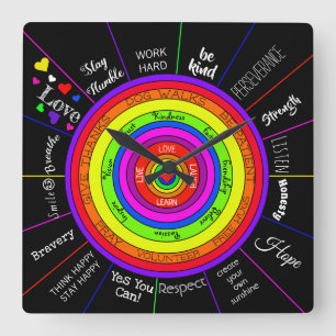 Motivatie en Inspirerend wandklok Vierkante Klok