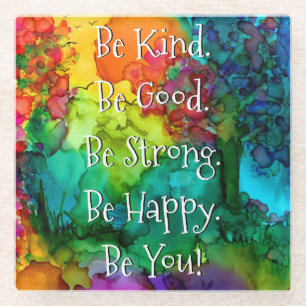 Motivatie en Inspirerend woorden Glass Onderzetter