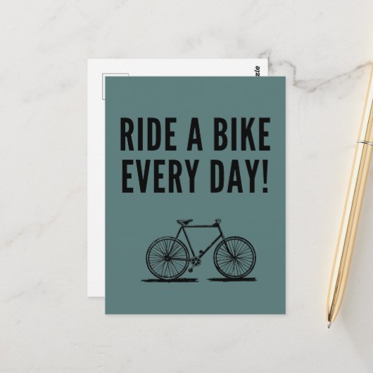 Motivatie fietsen briefkaart (Voorkant / Achterkant in situ)