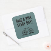 Motivatie fietsen vierkante sticker (Envelop)
