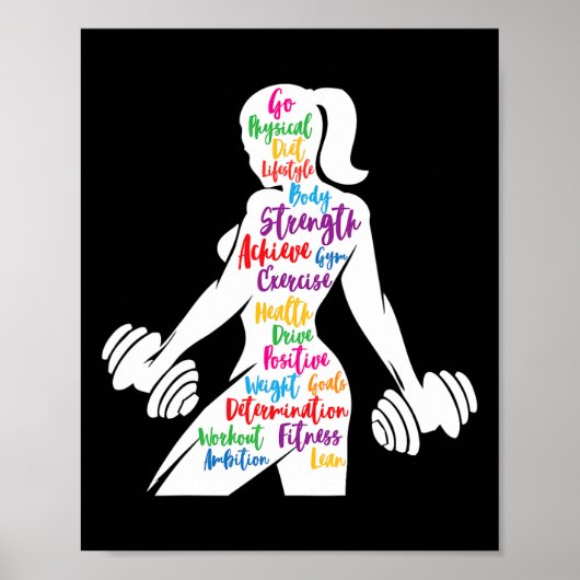 Motivatie fitness door vrouwelijke gym Motivation Poster (Voorkant)
