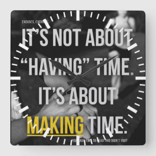Motivatie fitness Gym Vierkante Klok
