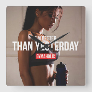 Motivatie fitness Gym Vierkante Klok