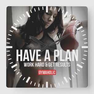 Motivatie fitness Gym Vierkante Klok
