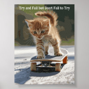 Motivatie Funny Inspirerend Cat Poster