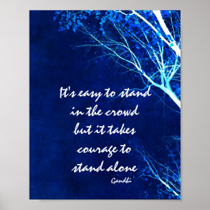 motivatie Gandhi citeert poster op blauw en wit