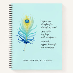 Motivatie gedicht voor schrijvers Peacock Quill Pe Notitieboek