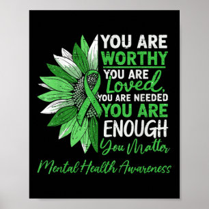 Motivatie geestelijke gezondheid bewustzijn krijge poster