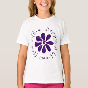 Motivatie "Geluk bloeit van binnenuit" T-shirt
