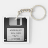 Motivatie geüpgraded Quote voor diskettestation he Sleutelhanger (Achterkant)