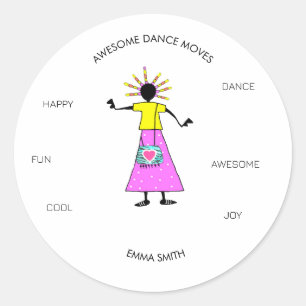 Motivatie, Geweldige dansbewegingen Ronde Sticker